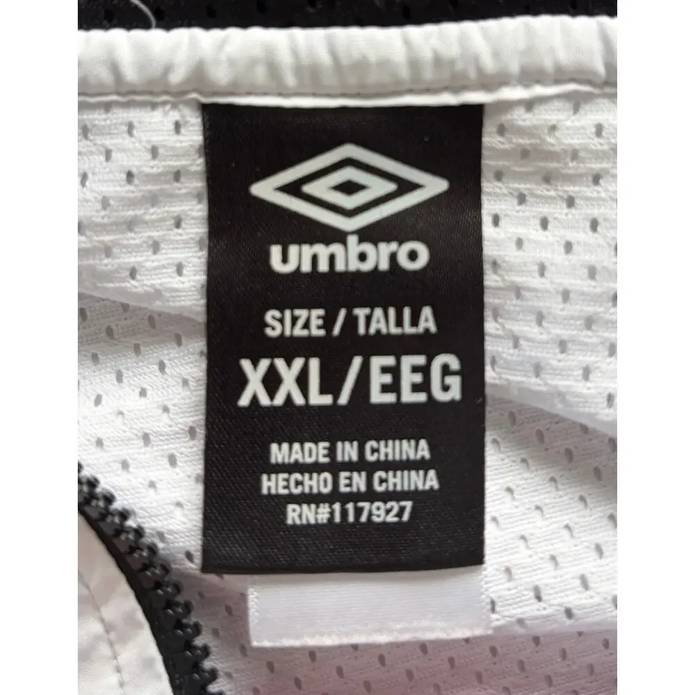 Umbro Windbreaker Jacket Pullover Hooded Black White Y2K Streetwear Size XXL